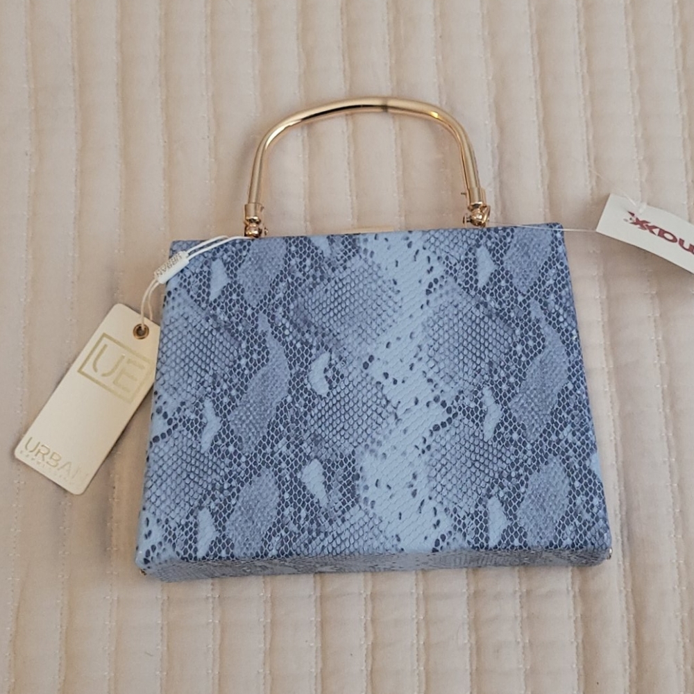 Periwinkle small Vegan snake skin Handbag.